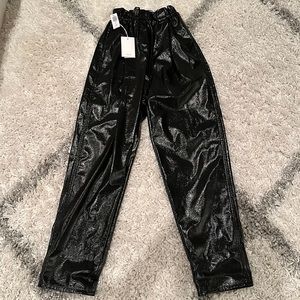 Wilfred Paperbag Patent Leather Pants Size XS Black NWT